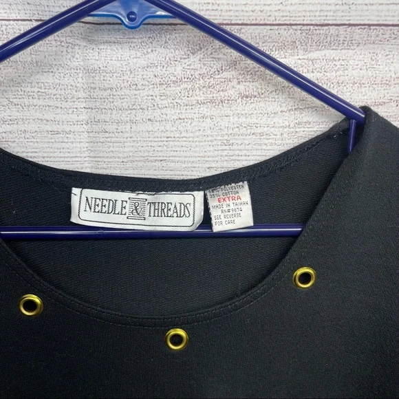 Needle & Threads Dress Size XL Long Black with Anchor - Picture 3 of 7